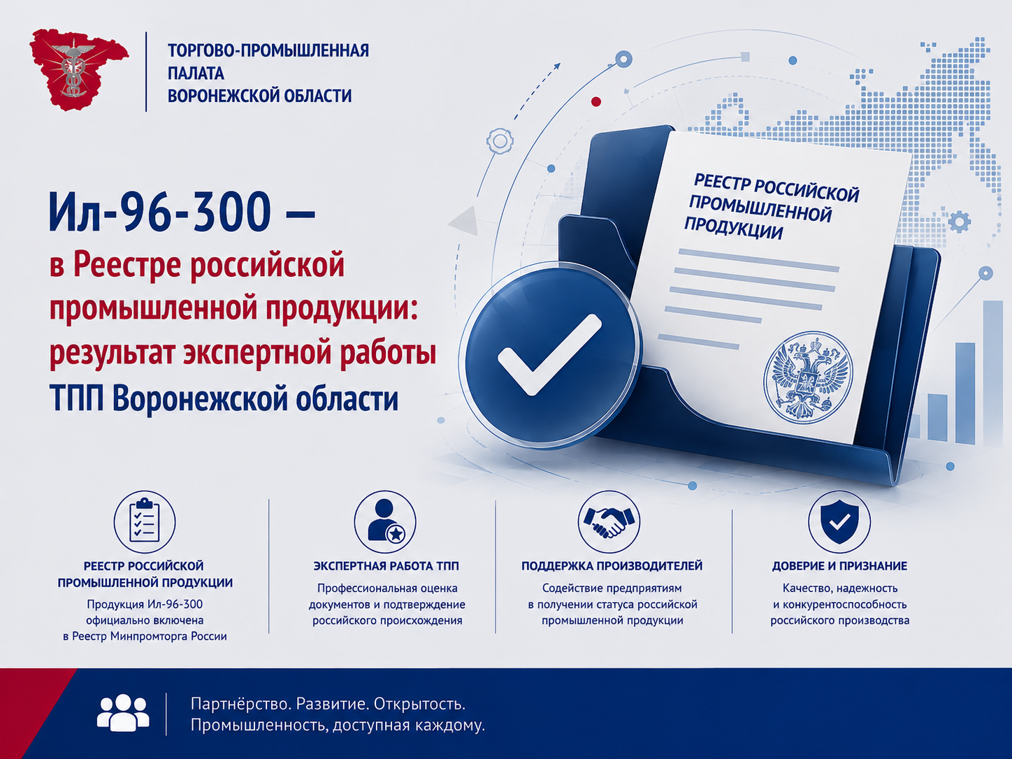 Ил-96-300 — в Реестре российской промышленной продукции: результат экспертной работы ТПП Воронежской области