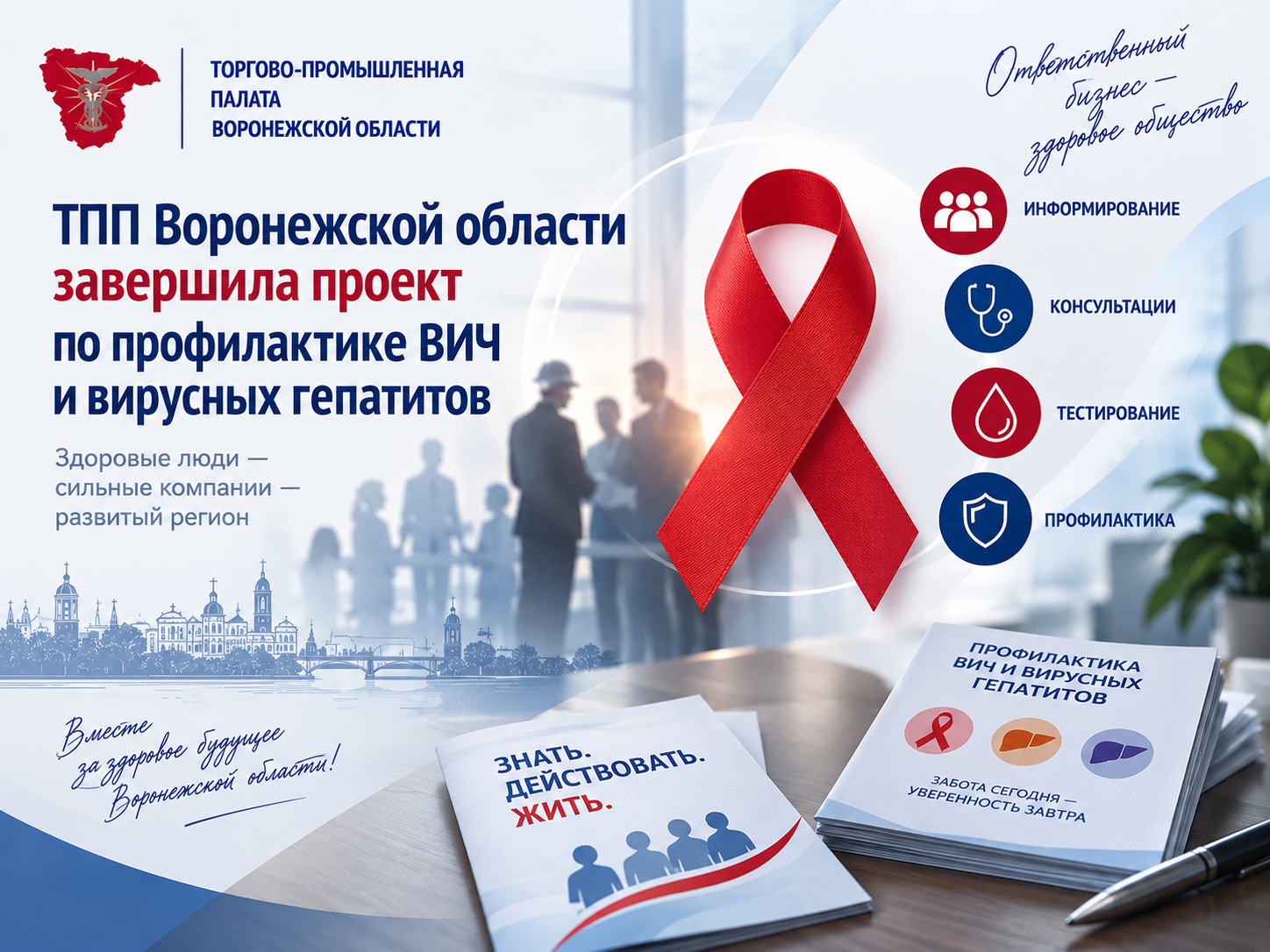 ТПП Воронежской области завершила проект по профилактике ВИЧ и вирусных гепатитов